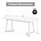 42 Inch White Modern Long Dining Bench with Rubber Wood Legs and Triangular Structure